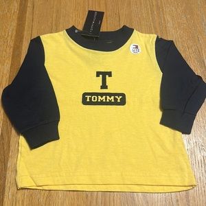 Tommy Hilfiger long sleeve yellow top 6-12 months NWT